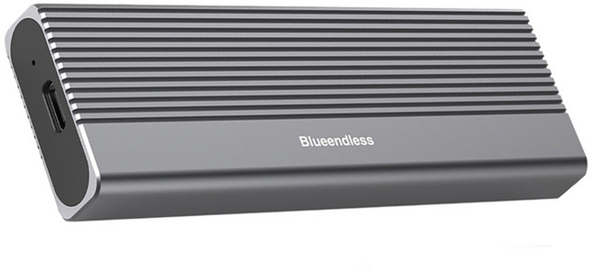 Blueendless 藍碩 M.2固態硬碟外接座 相容雙介面, 灰色, 2TB