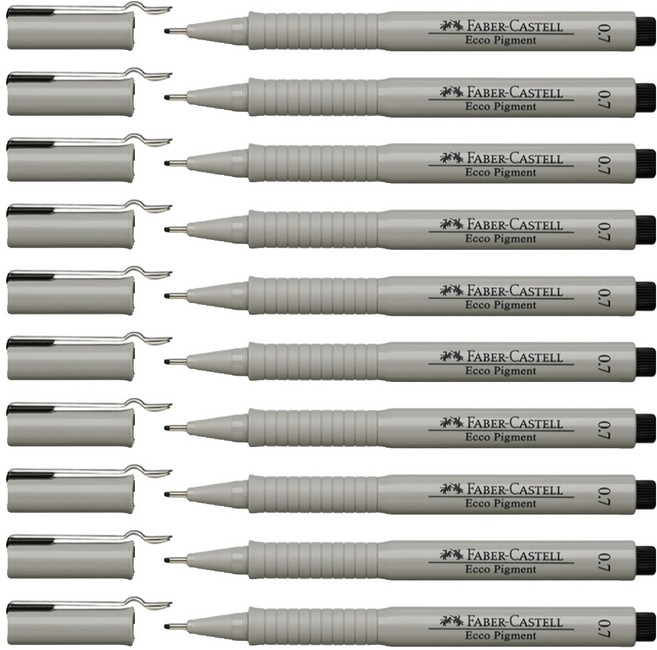 FABER-CASTELL 輝柏 Eco Pigment 筆 0.7mm, 黑色, 10個