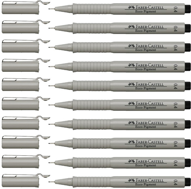 FABER-CASTELL 輝柏 Eco Pigment 筆 0.4mm, 黑色, 10個