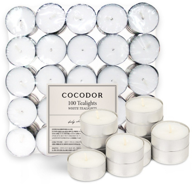 COCODOR 珂珂朵爾 白色小蠟燭 100入 + 棉花香 12入 套組, 1套