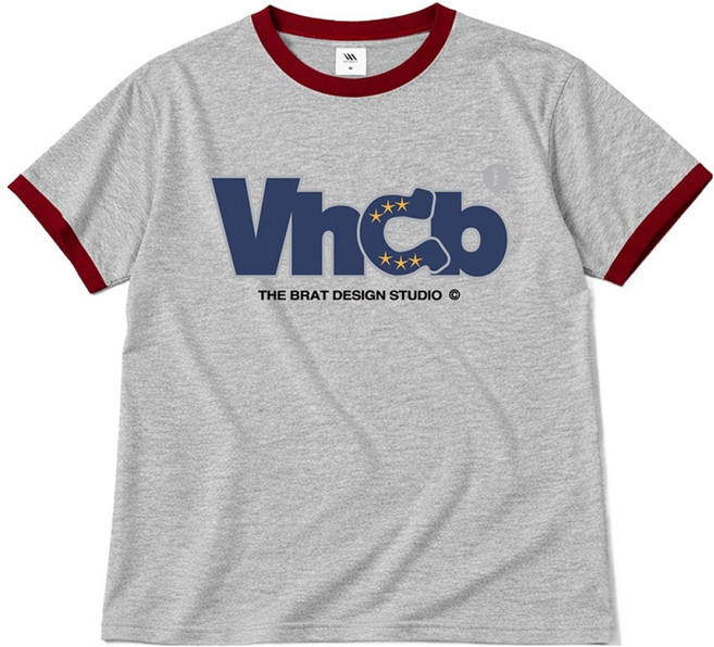 VENHIT 男用 Vhcb horse shoe 滾邊短袖 T 恤