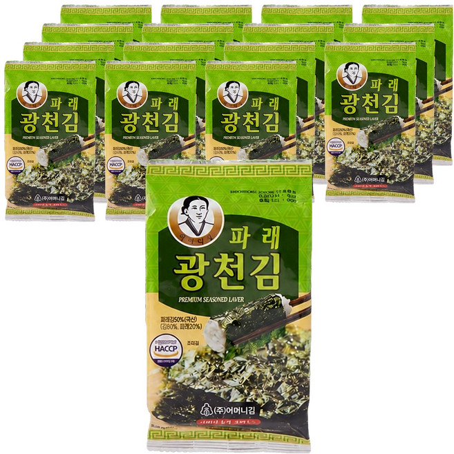 廣川媽媽海苔 青海苔便當海苔, 4g, 16個