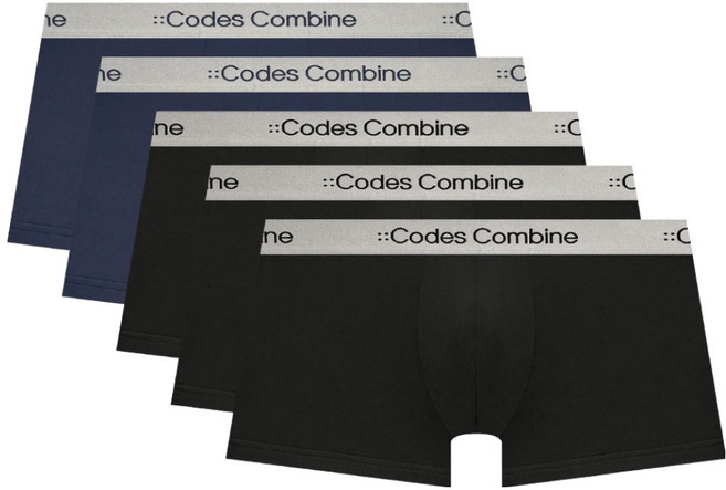 codes combine innerwear 銀色腰帶 Shellon 四角褲 5件組
