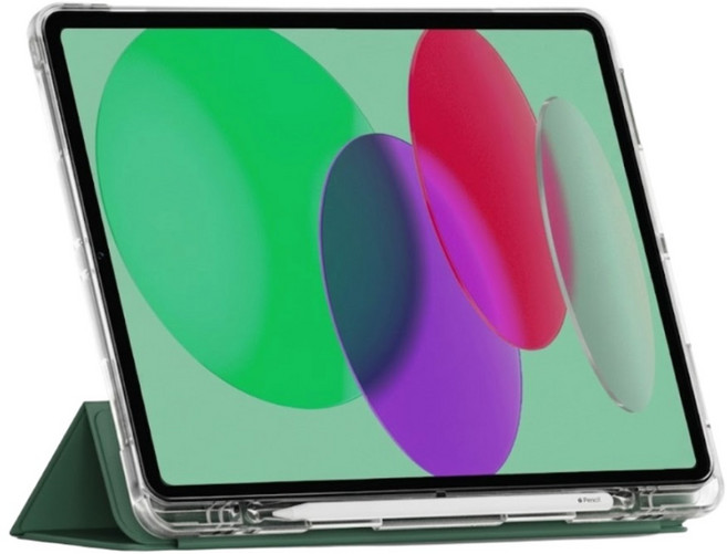 SINJIMORU Apple Pencil 收納平板電腦保護殼, 透明色 + 深綠色, 1個