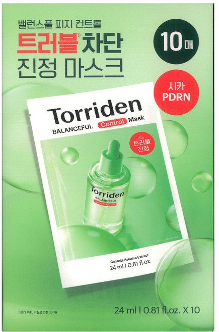 Torriden 桃瑞丹 5D積雪草高效舒緩修護面膜, 1組, 10入