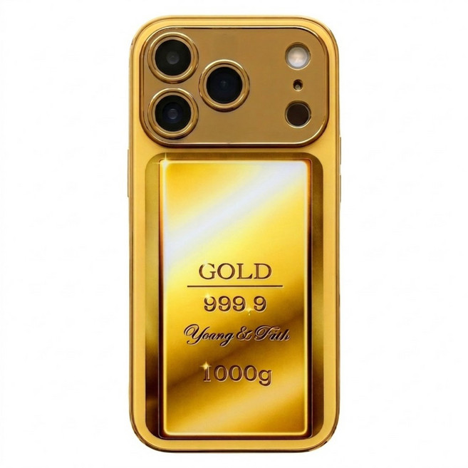 Bebehome iPhone 17 Pro Max 999.9 金磚造型手機殼 金色