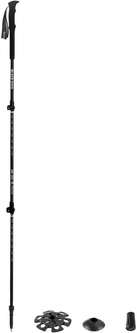 BLACK DOG 黑狗 行山 碳纖維速鎖登山杖 附保護套 + 泥托 + 雪欄, 夜幕黑, 1個