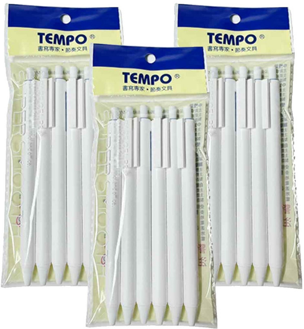 TEMPO 節奏牌 極致白筆6支組 0.7mm, 藍色, 3套