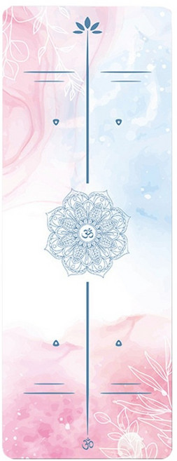Luxi 超薄麂皮絨橡膠瑜伽墊/健身防滑可折疊跳繩墊, 粉藍色, 1個
