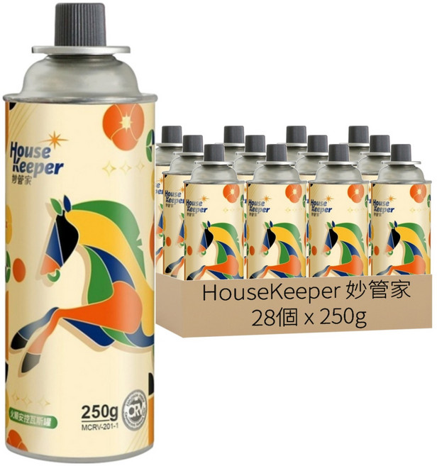 HouseKeeper 妙管家 火順安控通用瓦斯罐, 250g, 28個