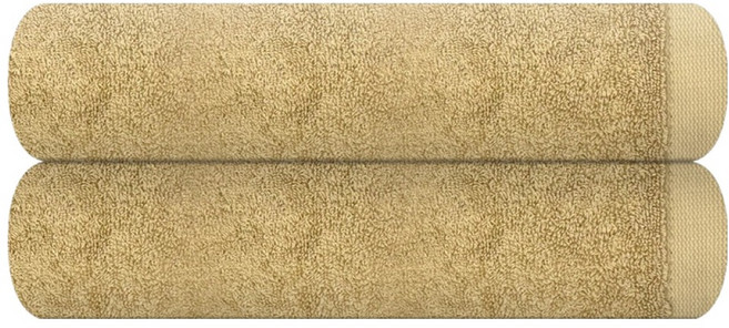 Songwol 松月 高級素色浴巾 68 x 135 cm 440g 30支, 米色, 2個