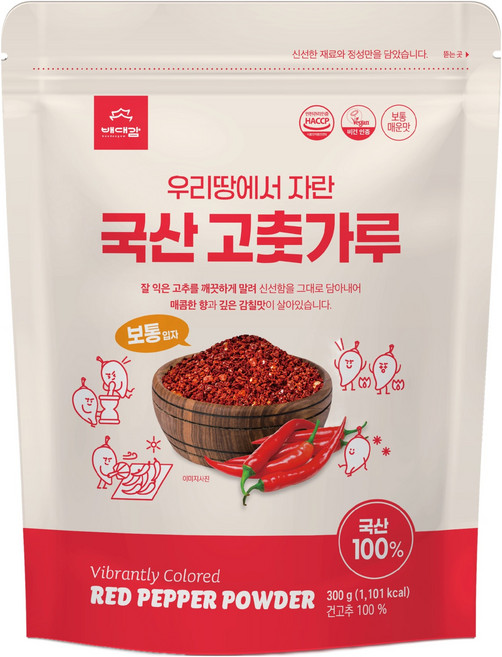 Baedaegam 韓國產辣椒粉 普通顆粒, 300g, 1個