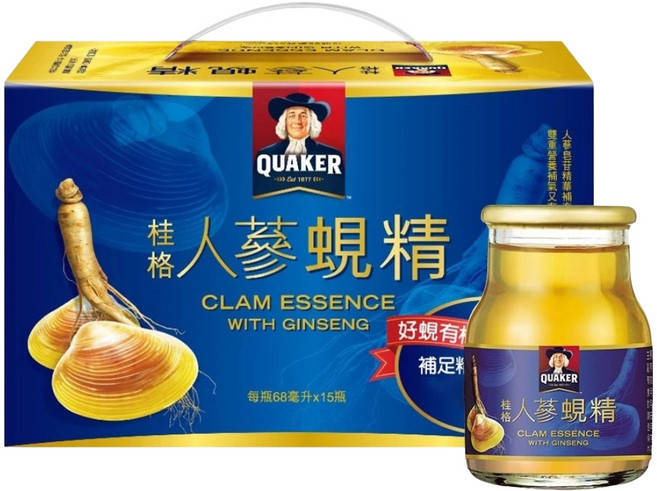 QUAKER 桂格 人蔘蜆精, 15個, 68ml
