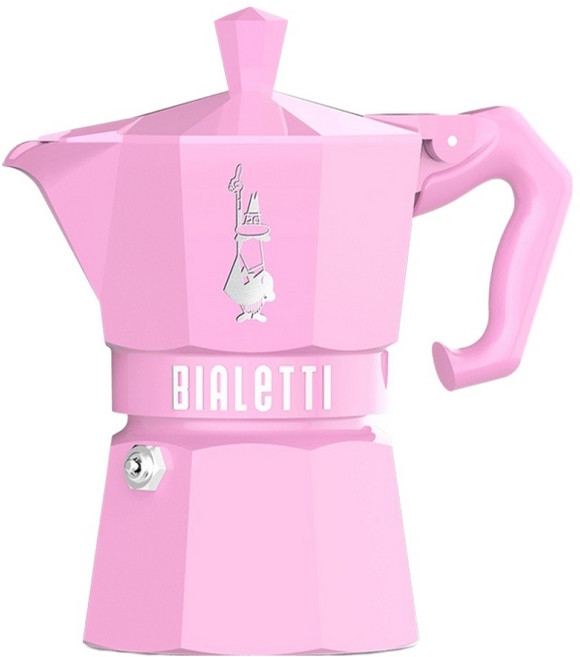 BIALeTTI 拜雷提 獨家三杯份摩卡壺, 1個, 粉紅色