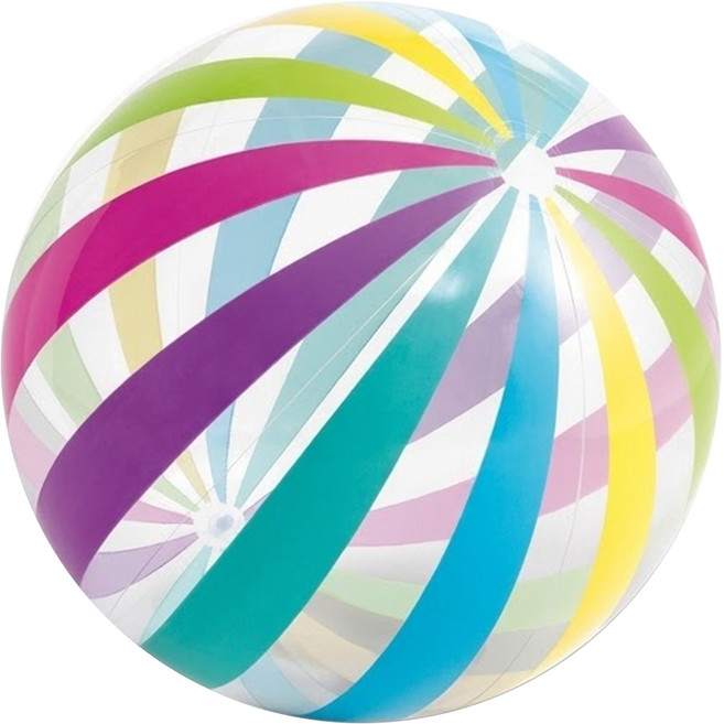 INTEX 七彩特大充氣遊戲球 適用3歲 70cm 59065, 條紋款, 1個