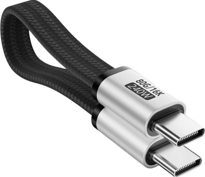 Ytek 240W 80Gbps 16K USB4 v2.0 磁吸扁平傳輸線 Thunderbolt 4 相容 YT-U4V2-018M, 單一顏色, 1個, 18cm