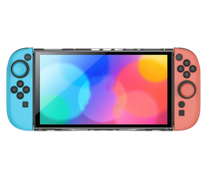 IINE 良值 SWITCH2 透明PC+左右矽膠套裝, 橙藍色, 1套, L1091