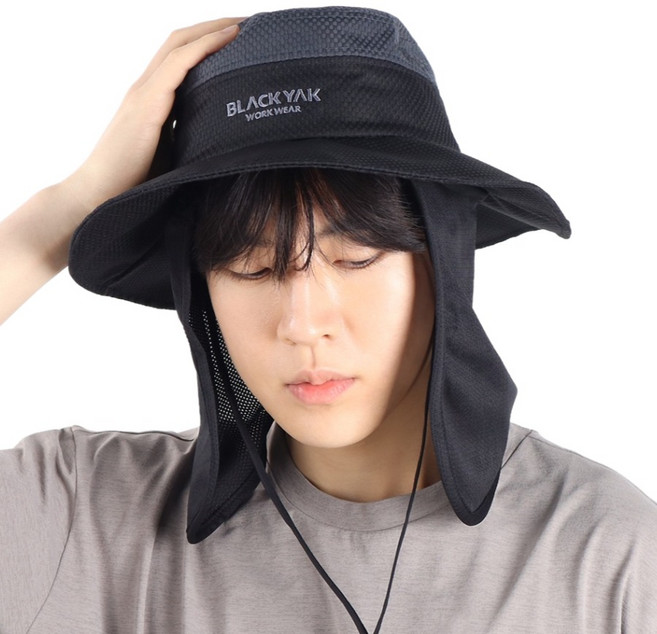 BLACK YAK WORK WEAR 防紫外線狩獵帽, 黑色