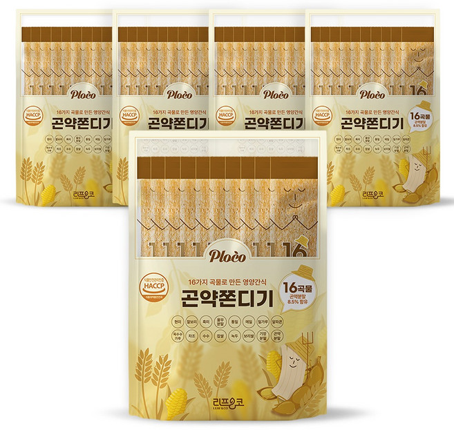 PROCO 16穀物營養零食 蒟蒻Q彈條 10入, 5個, 220g