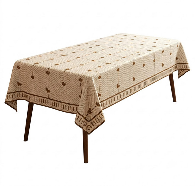 Kyhome 小羊皮 防水防油桌布 茶几布 180 x 140cm 時光鬃影 1個
