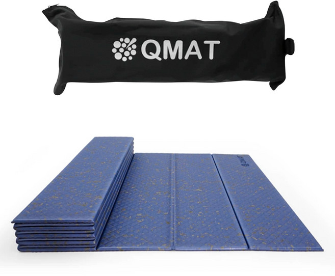 QMAT EPR塑膠回收系列 折疊瑜珈墊 台灣製 附收納袋, 款式隨機, 1個