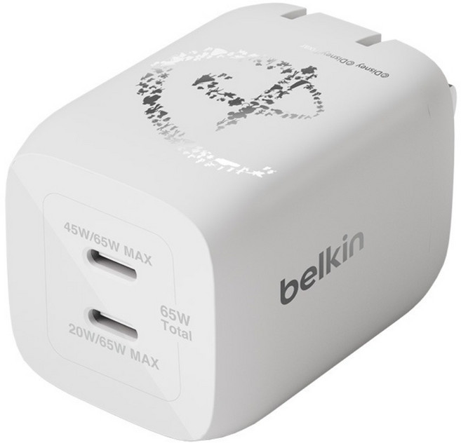 belkin 貝爾金 BoostCharge 雙 USB-C GaN PPS旅充65W WCH013dqWH-DY, 迪士尼系列, 1個
