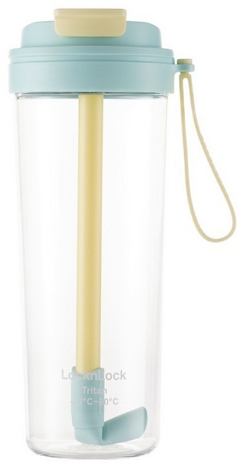 LocknLock 樂扣樂扣 嚼對FUN飲掀蓋吸管杯 ABF883MIT, 薄荷檸檬, 1個, 850ml