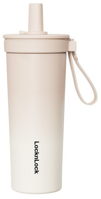 LocknLock 樂扣樂扣 嚼對FUN飲不鏽鋼吸管杯 LHC4341BRW, 咖啡歐蕾, 1個, 720ml