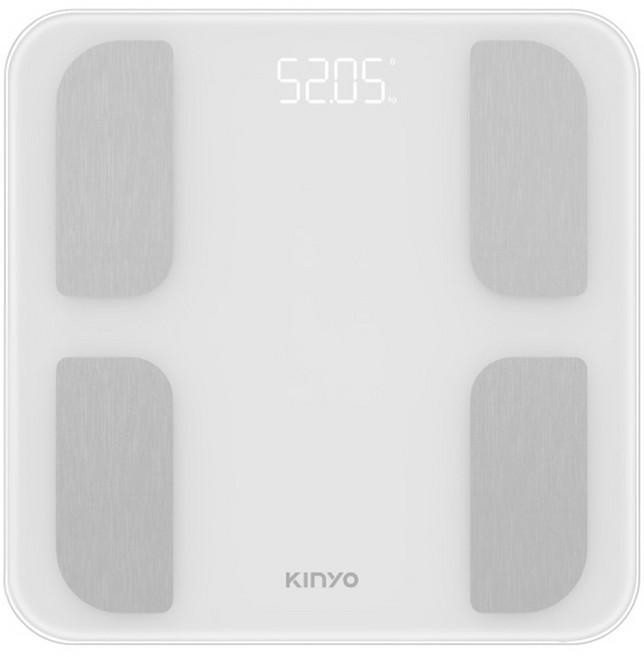 Kinyo LED家用藍牙體脂計, 白色, 1個, NDS-250