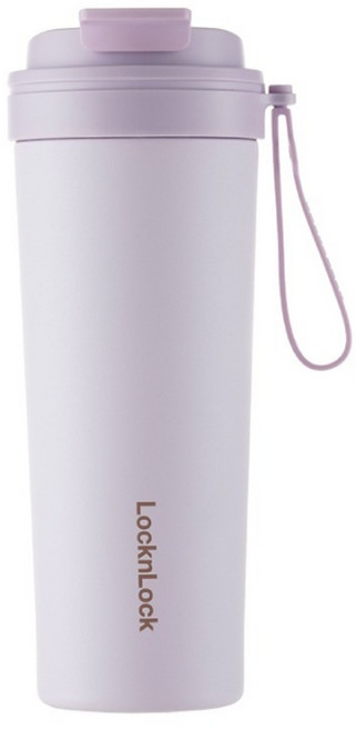 LocknLock 樂扣樂扣 嚼對FUN飲不鏽鋼掀蓋吸管杯 LHC4368LPUP, 柔霧紫, 1個, 720ml