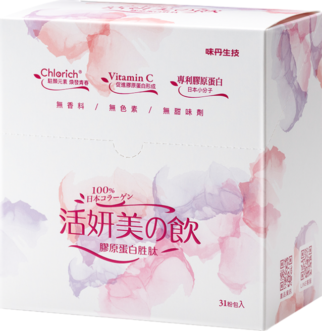 VEDAN BIOTECHNOLOGY 味丹生技 活妍美の飲 膠原蛋白胜肽, 5.9g, 31個