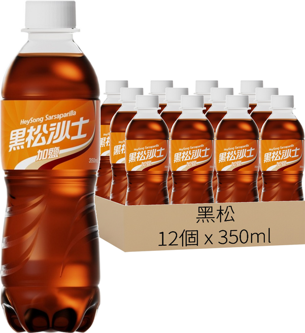 黑松 加鹽沙士, 12個, 350ml