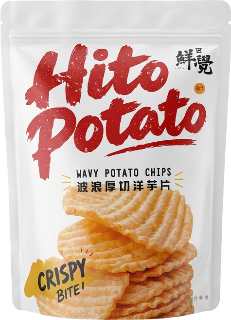 鮮覺 Hito potato 波浪厚切洋芋片 雞汁口味, 110g, 1個