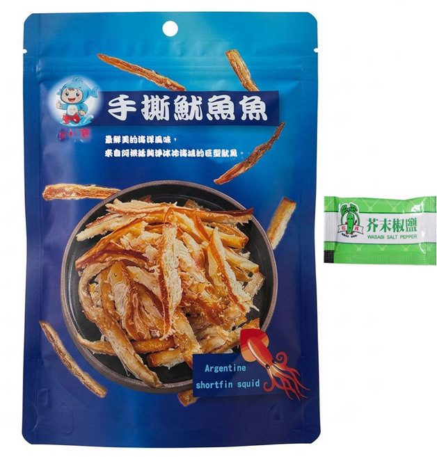 Tunabao 鮪小寶 手撕魷魚條 附芥末粉包, 100g, 1個
