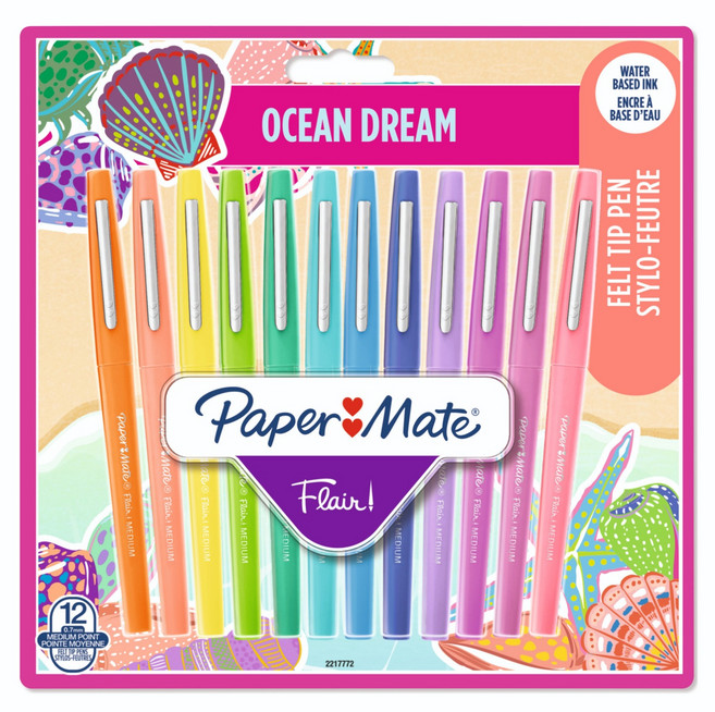 Paper Mate Flair 水性毛氈彩色筆, 1套, 12個