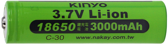 Kinyo 18650鋰電池 3000mAh C-30, 1個, 1個裝