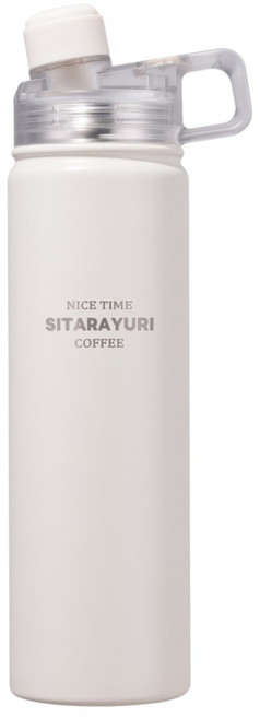 Sitarayuri 304不鏽鋼提把磁吸雙飲保溫瓶, 白色, 1個, 700ml