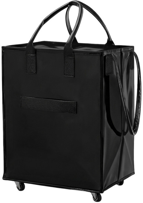 HONDONI HOME 多功能折疊帶輪拉車袋 V6-BK 40 x 30 x 50cm, 時尚黑, 1個