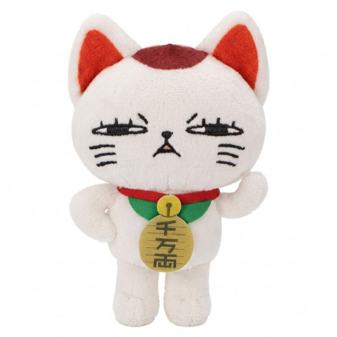 FuRyu 膽大黨 高速婆婆 招財貓 迷你絨毛娃娃 vol.1 C, 白色, 1個, 11.5cm
