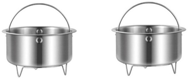 Couselect 304不鏽鋼電飯鍋蒸碗 湯米分離蒸飯籃 三角支架, 2個, 13.8cm