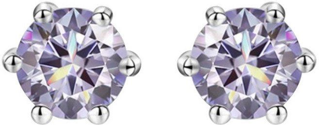 ENCLAIR 女款6爪仿製鑽石耳環 2克拉 8mm