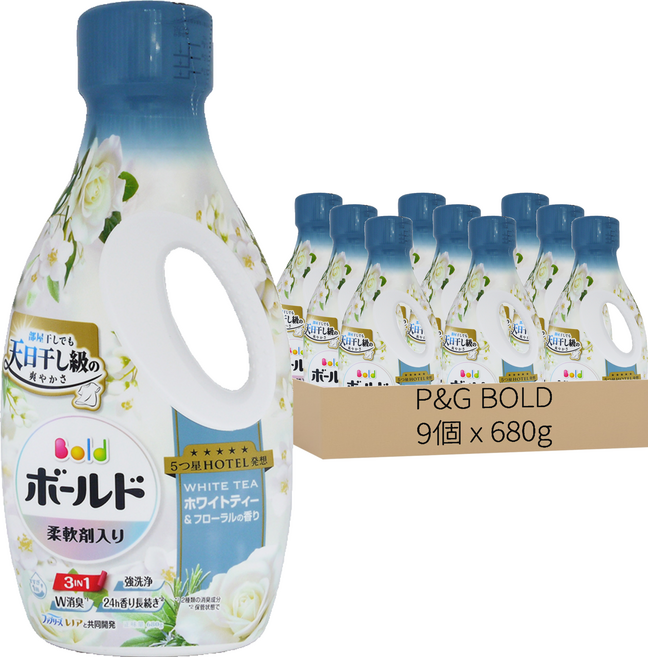 Bold 超濃縮洗衣精 白茶花香, 680g, 9個