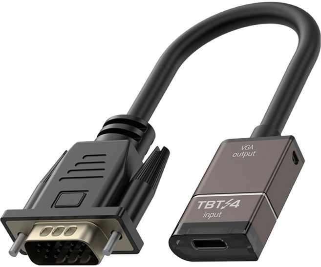 Ytek Thunderbolt 3/4 相容 USB C to VGA 轉接器 轉換器, 1個, YT-CTV01F