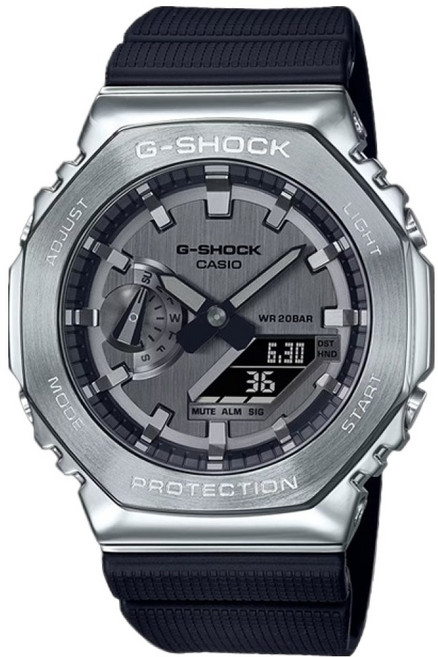 CASIO 卡西歐 G-SHOCK G-SHOCK G-Square Oak 金屬錶圈指針數位雙顯手錶 GM-2100-1A