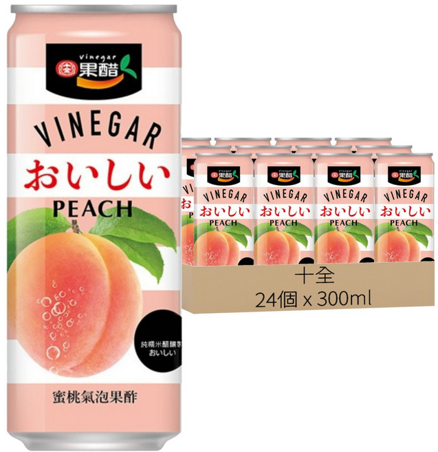 十全 氣泡果酢 蜜桃口味, 24個, 330ml