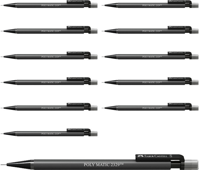 FABER-CASTELL 輝柏 Polymatic 自動鉛筆 灰色 2329, 0.5mm, 12個, 10 灰色