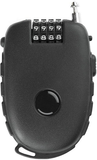 BOSVISION 博士威 多功用4字輪伸縮式鋼索密碼鎖/單車鎖 + 90cm鋼索 981, 黑色, 1個