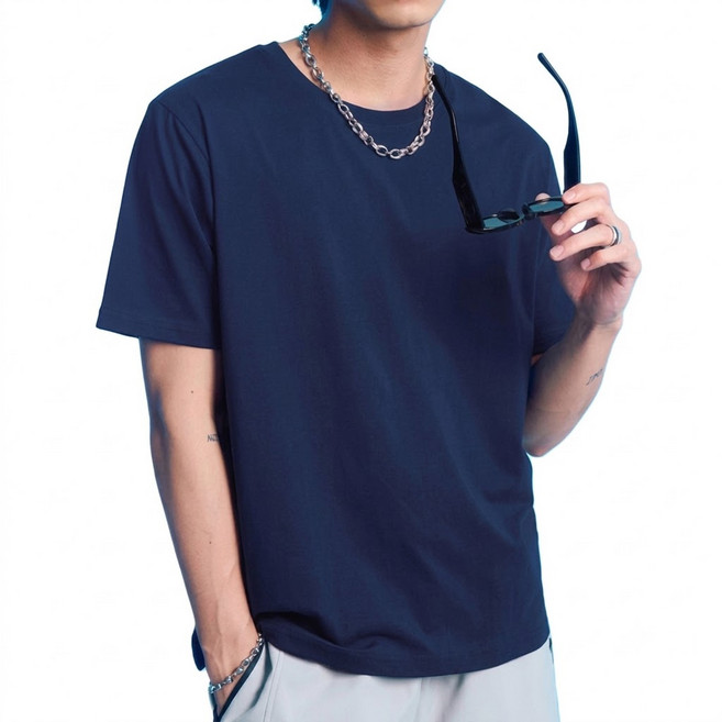 MAJOR MADE 男女通用 二代防潑水機能登峰素T恤, 藏藍色
