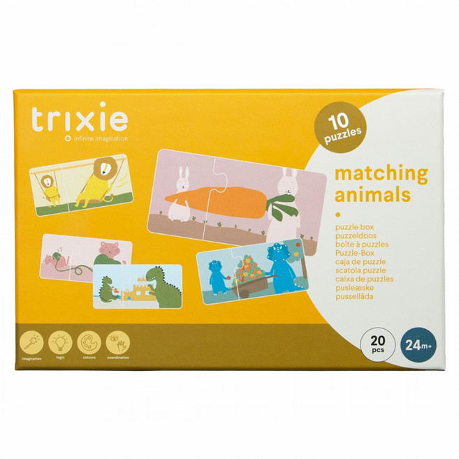 比利時 trixie 拼圖寶盒 動物配對碰, 1套, 20片