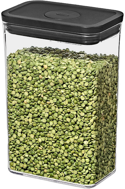 OXO POP 長方按壓保鮮盒 經典霧黑色 2.6L, 1個, 單品